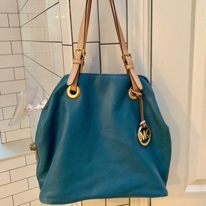 Michael Kors Light Blue Medium Leather Tote